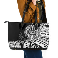 Taino Sun Traditional Tattoo Leather Tote Bag Polynesian Pattern