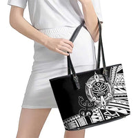 Taino Sun Traditional Tattoo Leather Tote Bag Polynesian Pattern