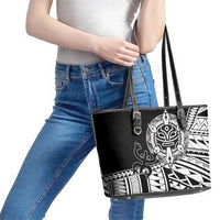 Taino Sun Traditional Tattoo Leather Tote Bag Polynesian Pattern