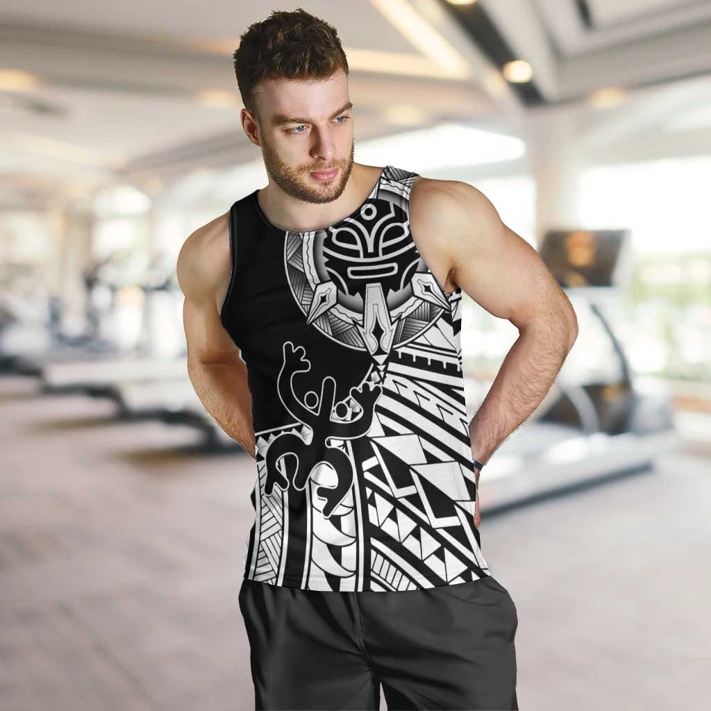 Taino Sun Traditional Tattoo Men Tank Top Polynesian Pattern