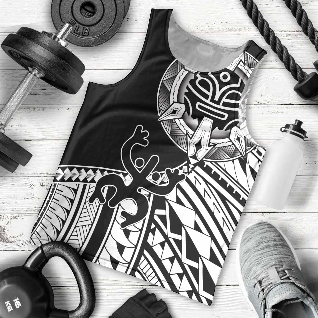 Taino Sun Traditional Tattoo Men Tank Top Polynesian Pattern