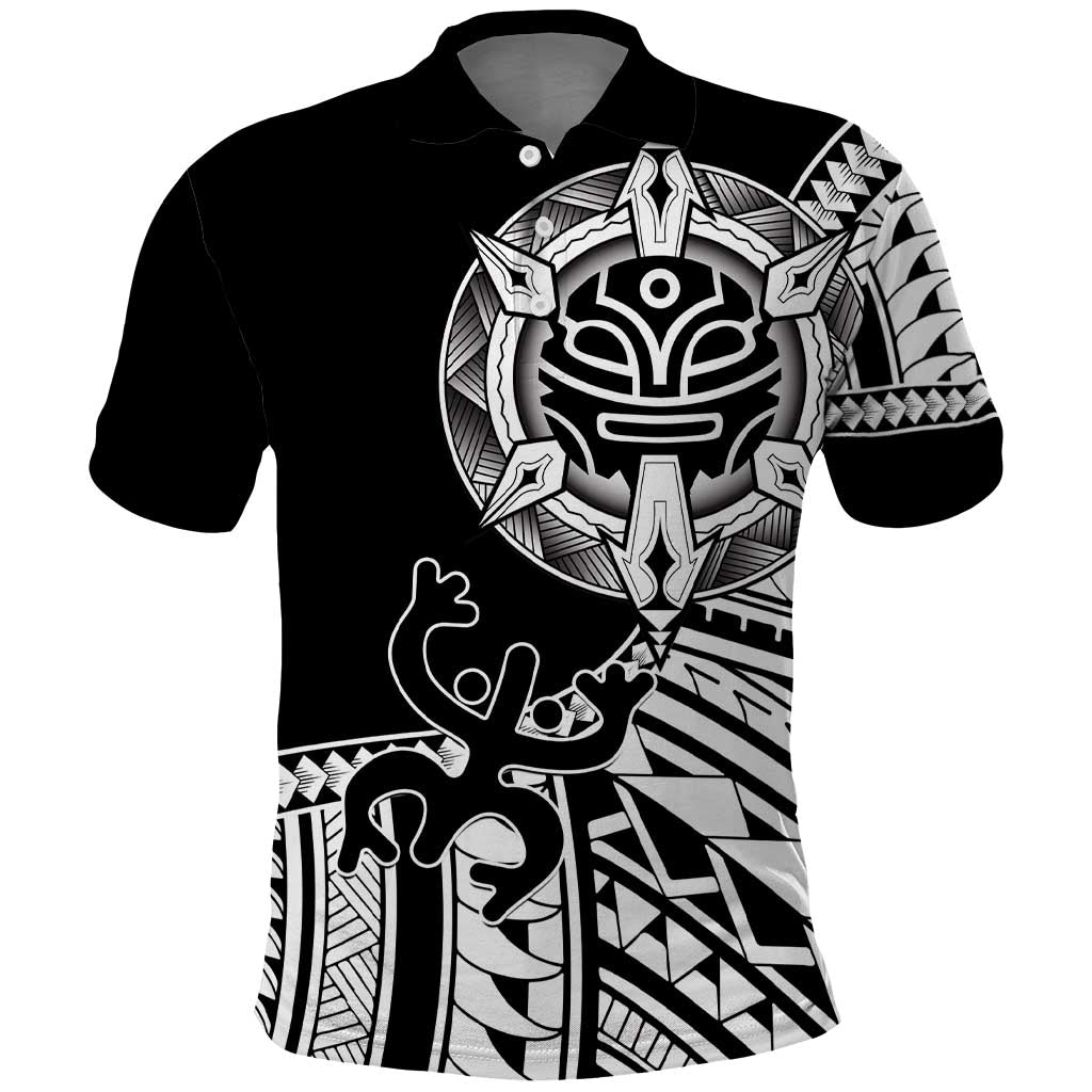 Taino Sun Traditional Tattoo Polo Shirt Polynesian Pattern