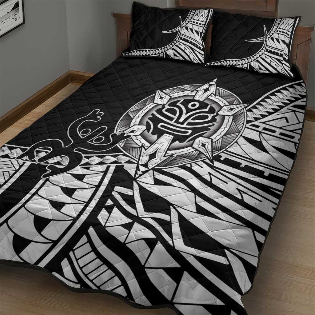 Taino Sun Traditional Tattoo Quilt Bed Set Polynesian Pattern