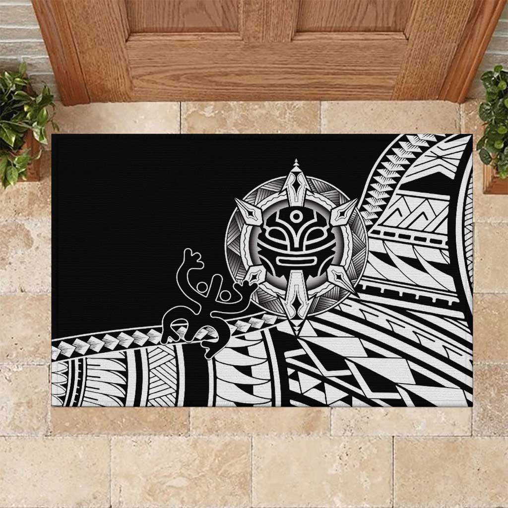 Taino Sun Traditional Tattoo Rubber Doormat Polynesian Pattern