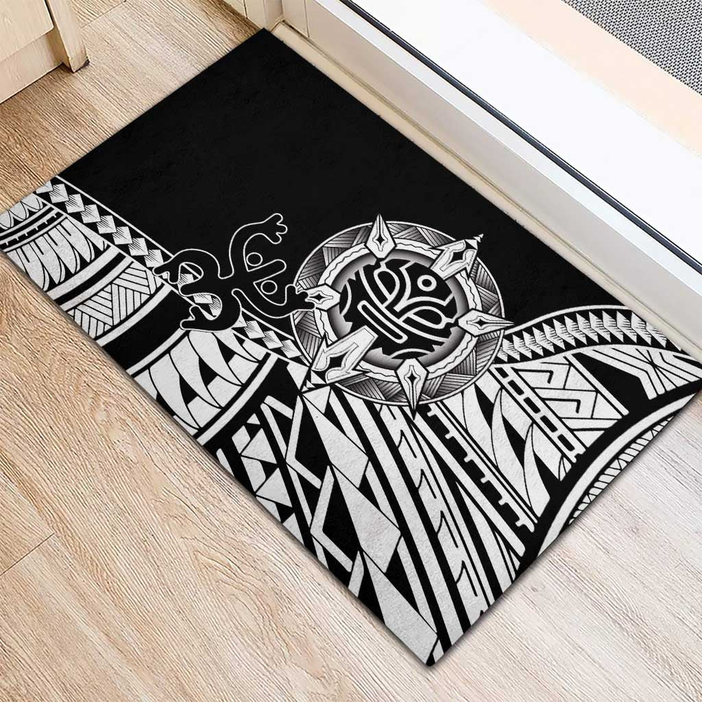 Taino Sun Traditional Tattoo Rubber Doormat Polynesian Pattern