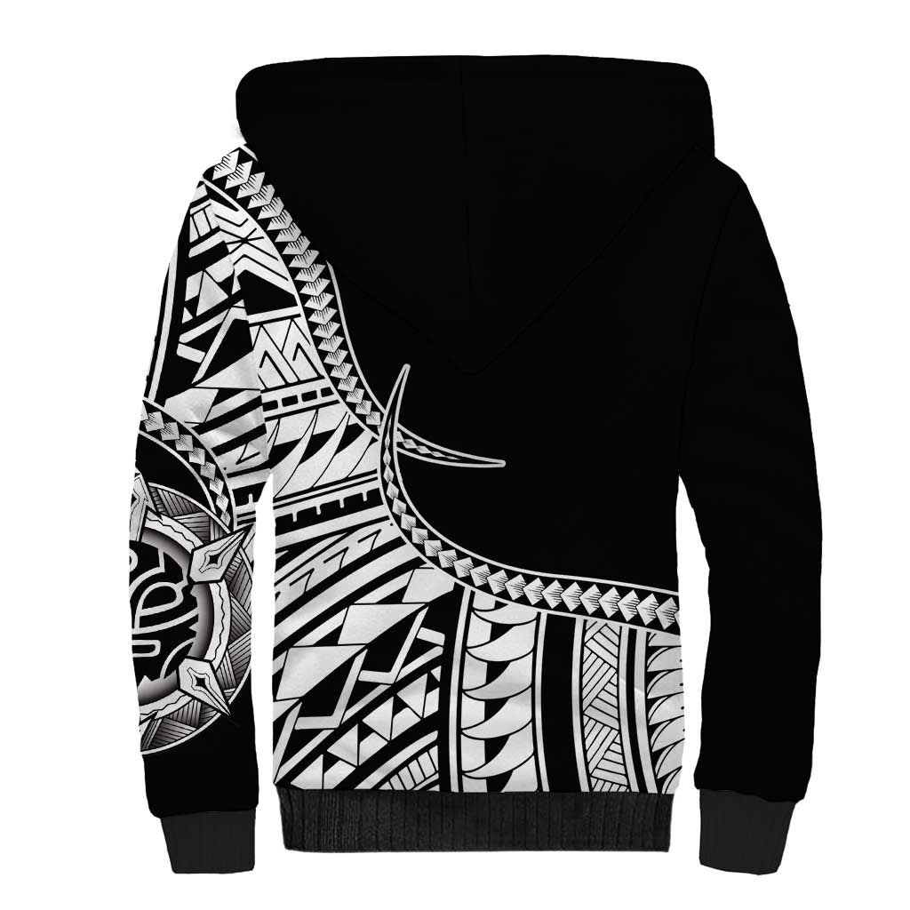 Taino Sun Traditional Tattoo Sherpa Hoodie Polynesian Pattern