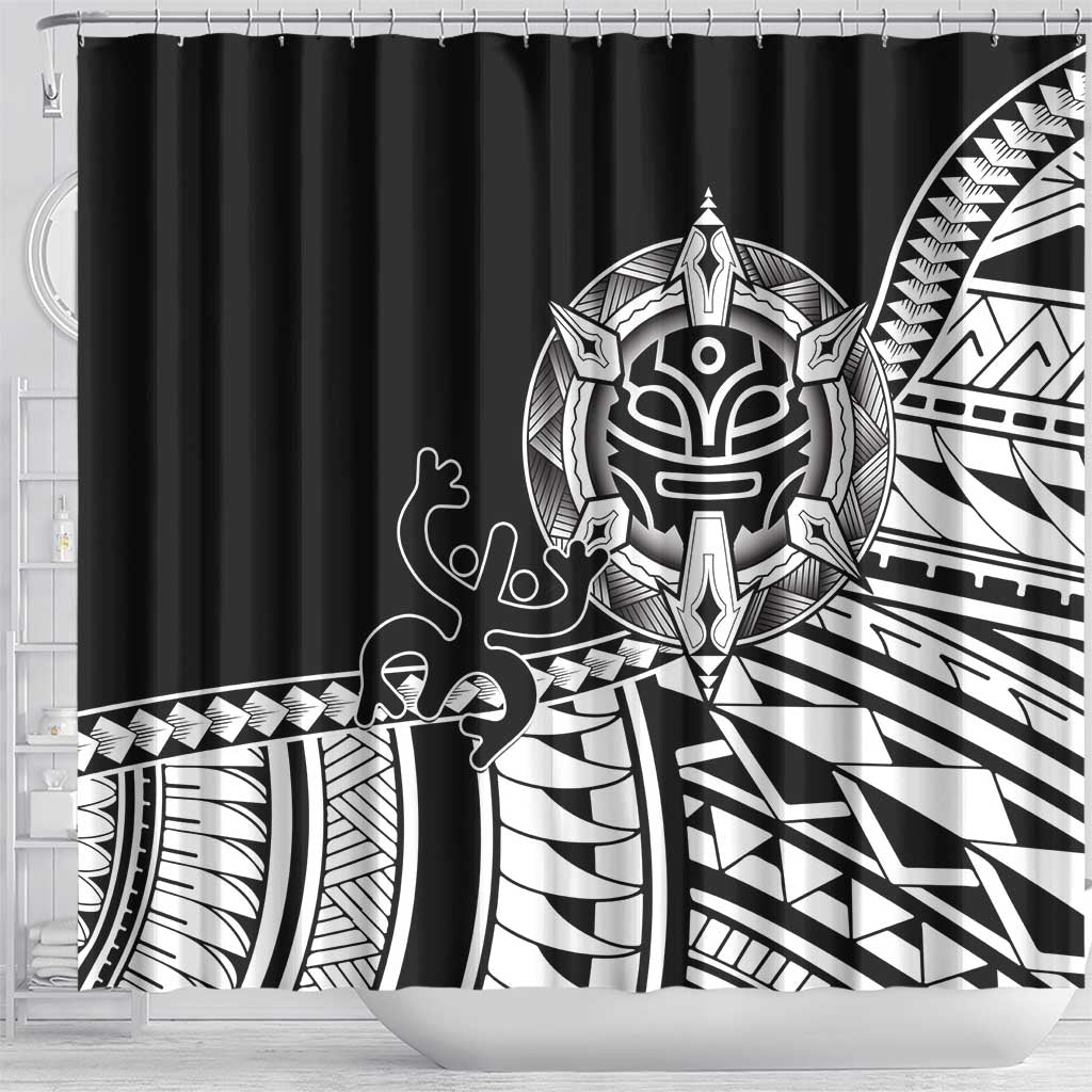 Taino Sun Traditional Tattoo Shower Curtain Polynesian Pattern
