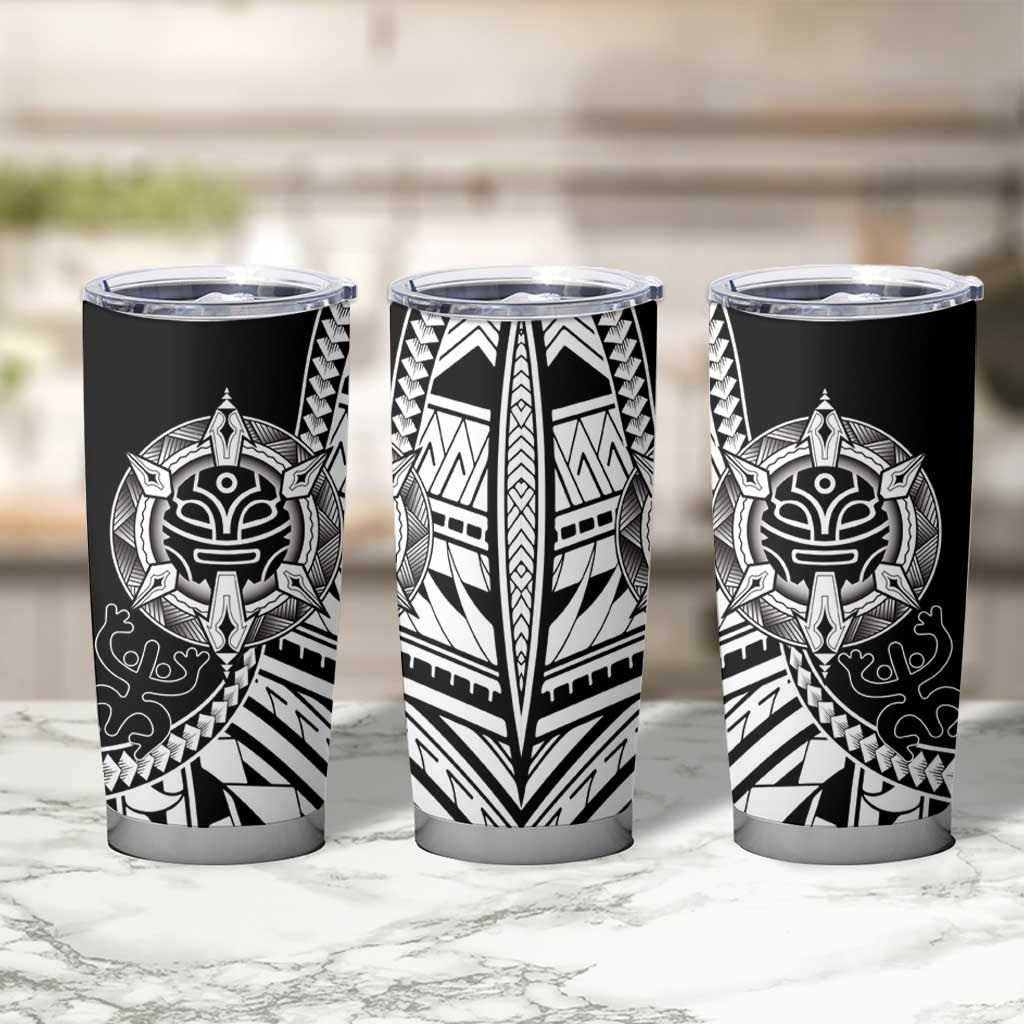 Taino Sun Traditional Tattoo Tumbler Cup Polynesian Pattern