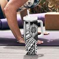 Taino Sun Traditional Tattoo Tumbler With Handle Polynesian Pattern
