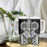 Taino Sun Traditional Tattoo Tumbler With Handle Polynesian Pattern