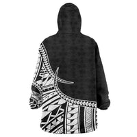 Taino Sun Traditional Tattoo Wearable Blanket Hoodie Polynesian Pattern