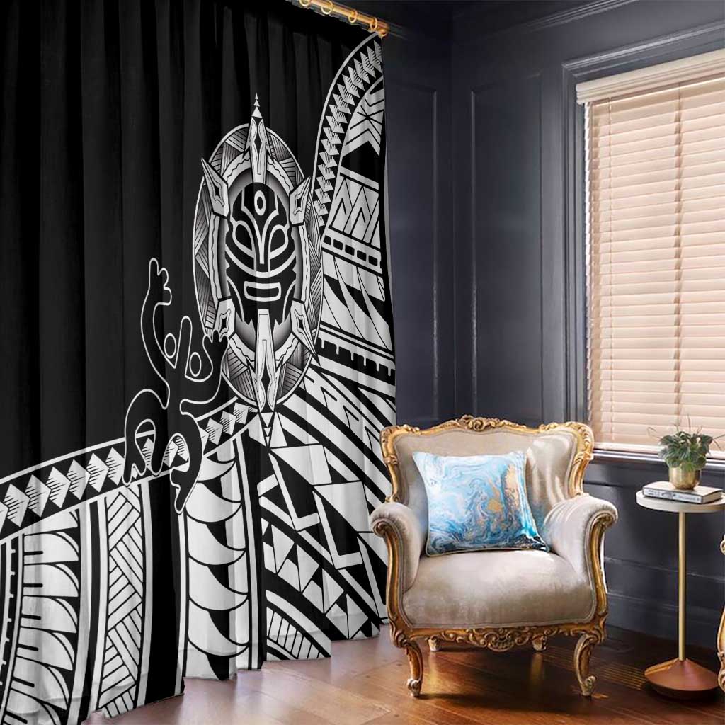 Taino Sun Traditional Tattoo Window Curtain Polynesian Pattern