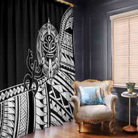 Taino Sun Traditional Tattoo Window Curtain Polynesian Pattern