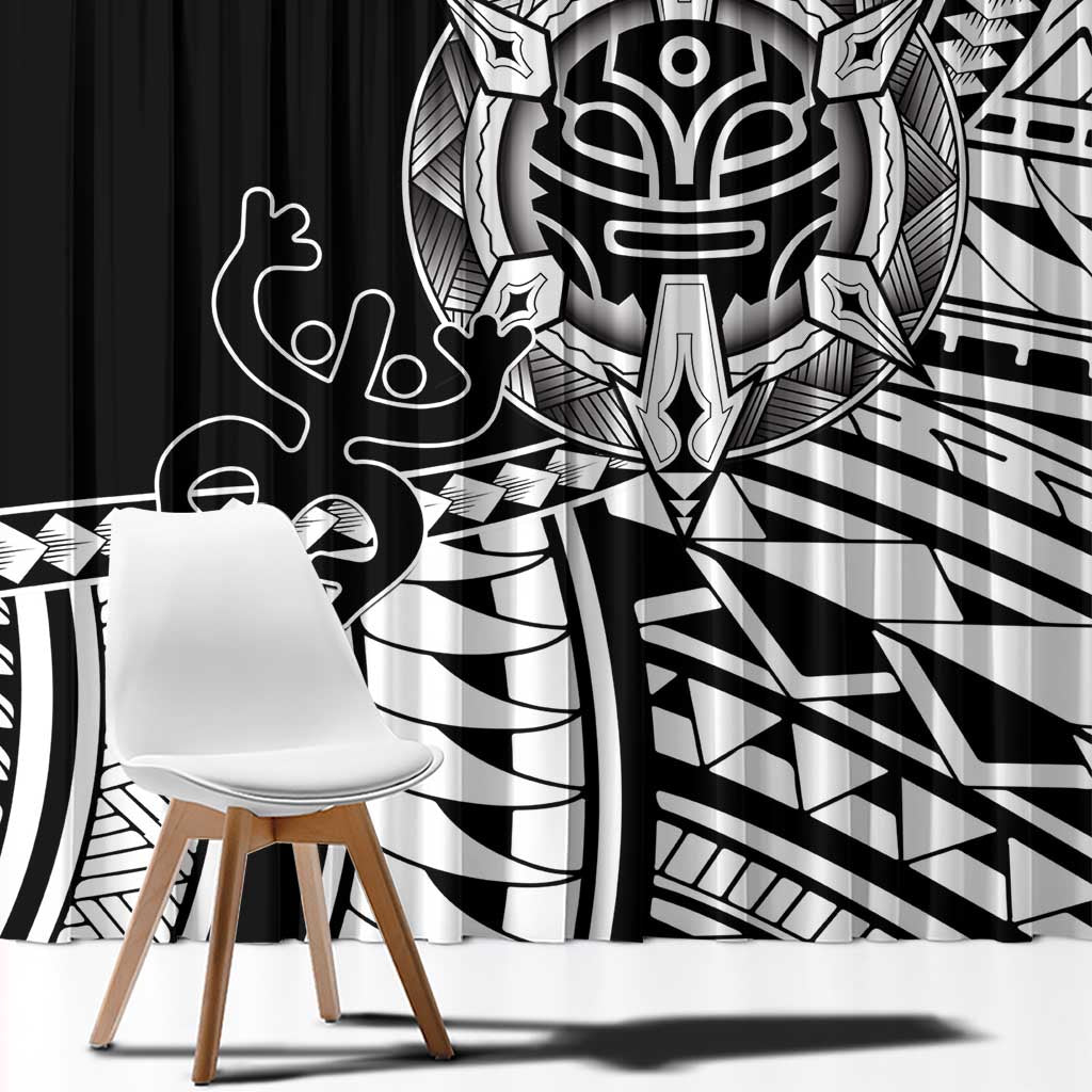 Taino Sun Traditional Tattoo Window Curtain Polynesian Pattern