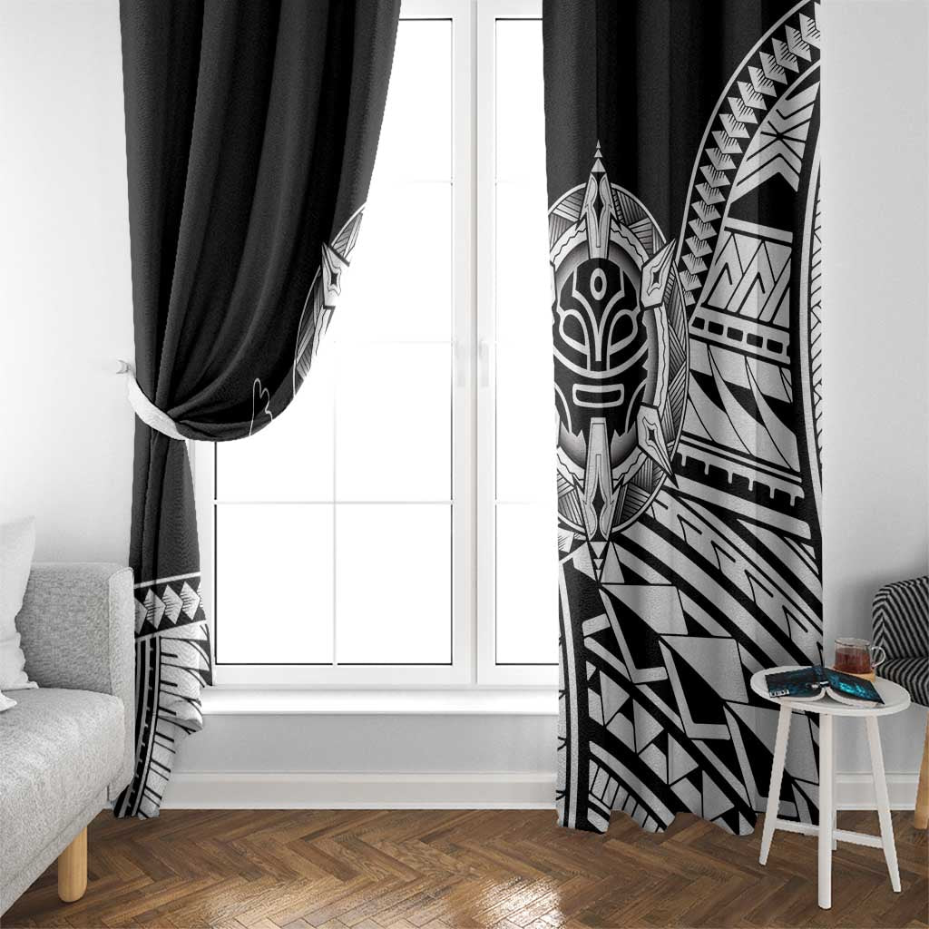 Taino Sun Traditional Tattoo Window Curtain Polynesian Pattern