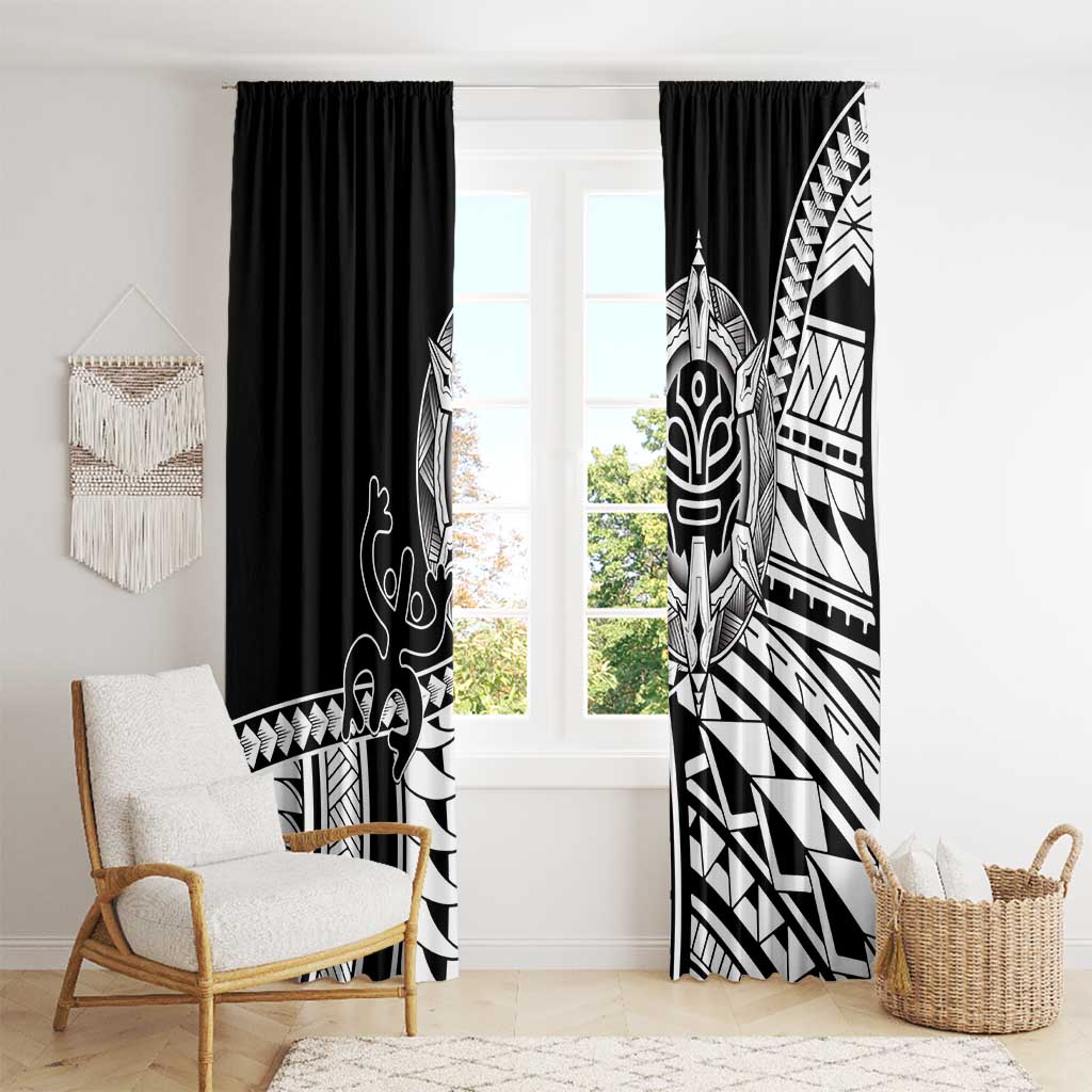 Taino Sun Traditional Tattoo Window Curtain Polynesian Pattern