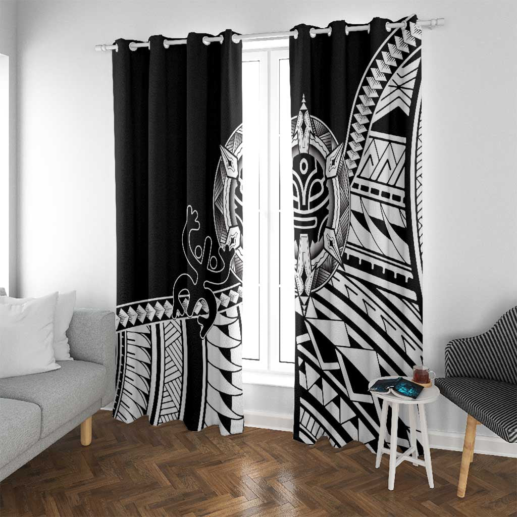 Taino Sun Traditional Tattoo Window Curtain Polynesian Pattern