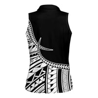 Taino Sun Traditional Tattoo Women Sleeveless Polo Shirt Polynesian Pattern