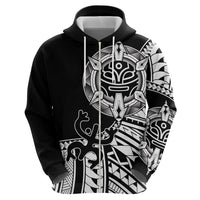 Taino Sun Traditional Tattoo Zip Hoodie Polynesian Pattern