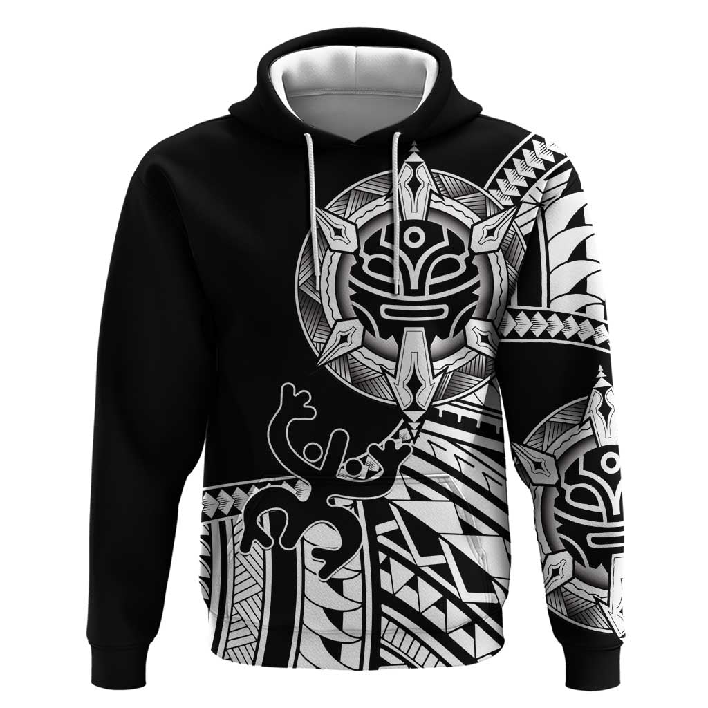 Taino Sun Traditional Tattoo Zip Hoodie Polynesian Pattern