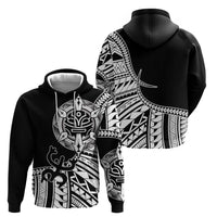 Taino Sun Traditional Tattoo Zip Hoodie Polynesian Pattern