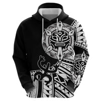 Taino Sun Traditional Tattoo Zip Hoodie Polynesian Pattern