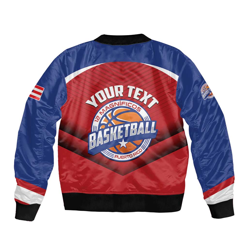 Personalized Puerto Rico Basketball Bomber Jacket Magnificos Go Champion