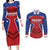 Personalized Puerto Rico Basketball Couples Matching Long Sleeve Bodycon Dress and Long Sleeve Button Shirt Magnificos Go Champion