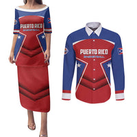 Personalized Puerto Rico Basketball Couples Matching Puletasi and Long Sleeve Button Shirt Magnificos Go Champion