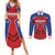 Personalized Puerto Rico Basketball Couples Matching Summer Maxi Dress and Long Sleeve Button Shirt Magnificos Go Champion