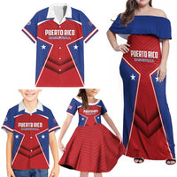 Personalized Puerto Rico Basketball Family Matching Off Shoulder Maxi Dress and Hawaiian Shirt Magnificos Go Champion