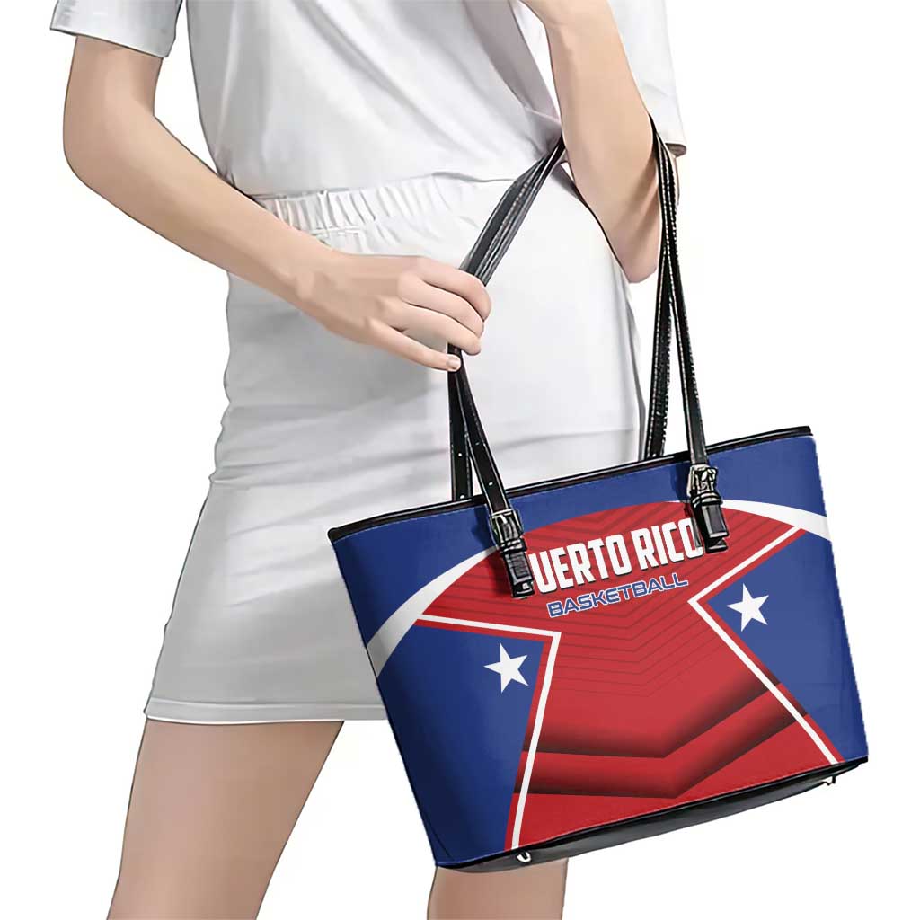 Puerto Rico Basketball Leather Tote Bag Magnificos Go Champion