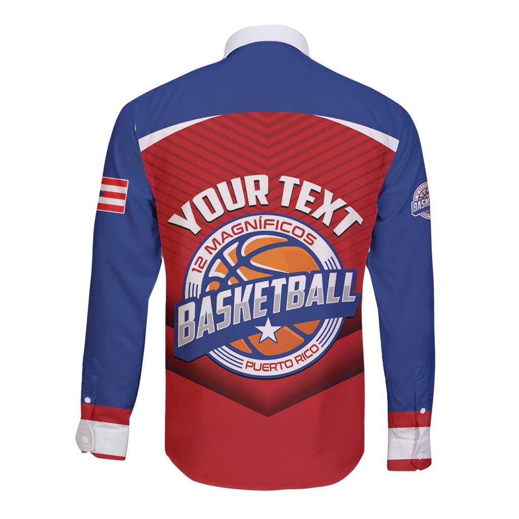 Personalized Puerto Rico Basketball Long Sleeve Button Shirt Magnificos Go Champion
