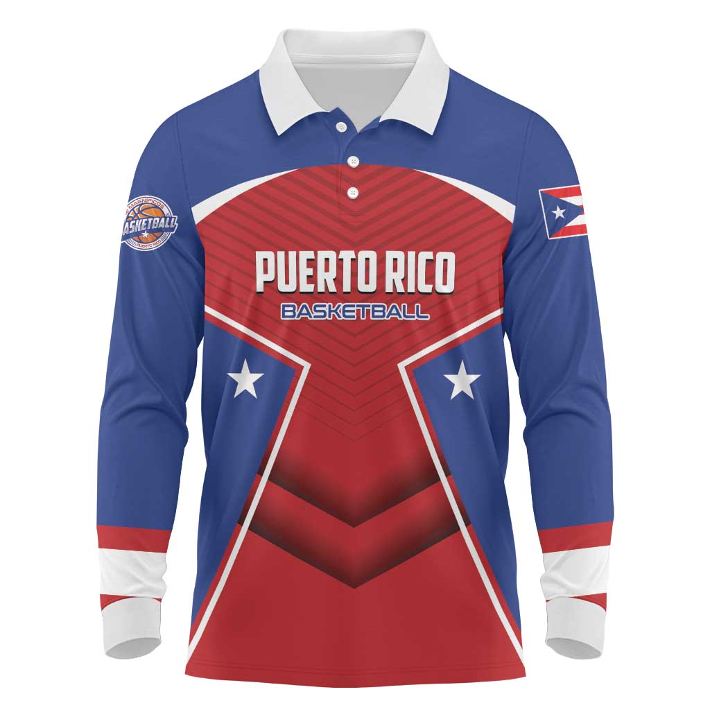 Personalized Puerto Rico Basketball Long Sleeve Polo Shirt Magnificos Go Champion