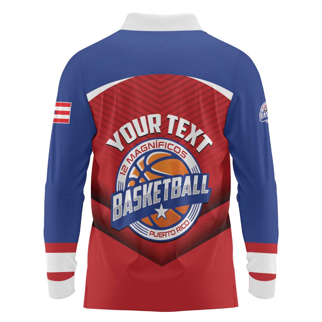 Personalized Puerto Rico Basketball Long Sleeve Polo Shirt Magnificos Go Champion