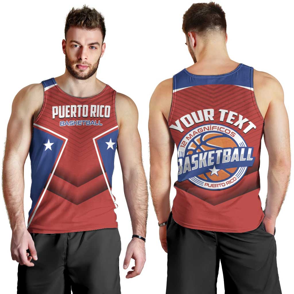 Personalized Puerto Rico Basketball Men Tank Top Magnificos Go Champion