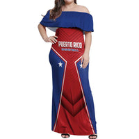Personalized Puerto Rico Basketball Off Shoulder Maxi Dress Magnificos Go Champion