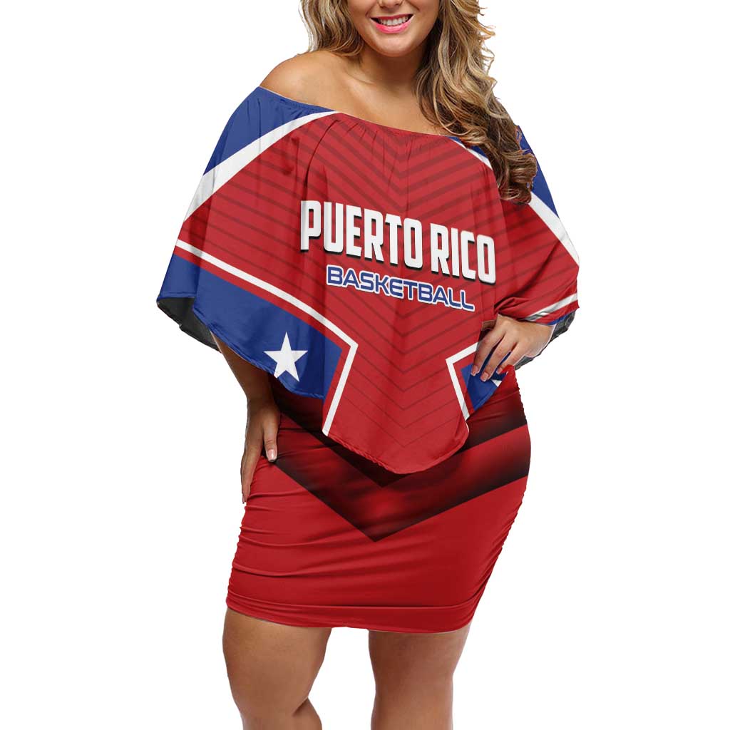 Personalized Puerto Rico Basketball Off Shoulder Short Dress Magnificos Go Champion