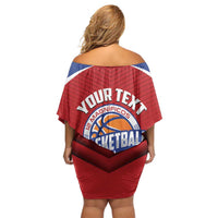 Personalized Puerto Rico Basketball Off Shoulder Short Dress Magnificos Go Champion
