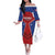 Personalized Puerto Rico Basketball Off The Shoulder Long Sleeve Dress Magnificos Go Champion