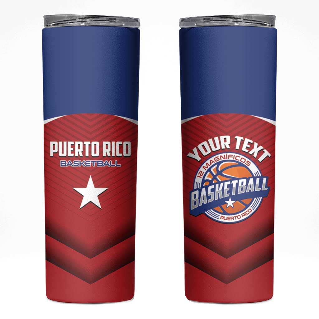 Personalized Puerto Rico Basketball Skinny Tumbler Magnificos Go Champion