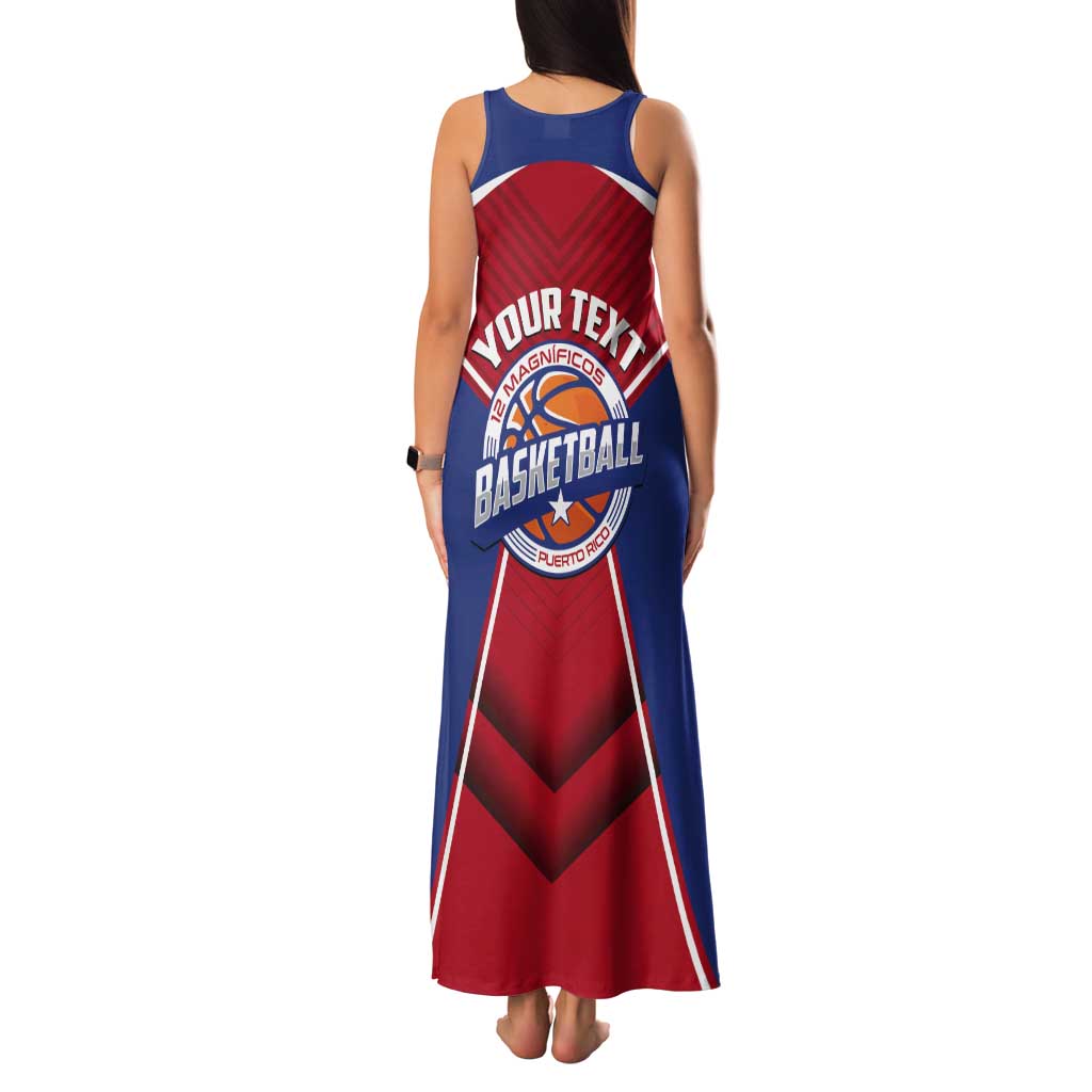 Personalized Puerto Rico Basketball Tank Maxi Dress Magnificos Go Champion