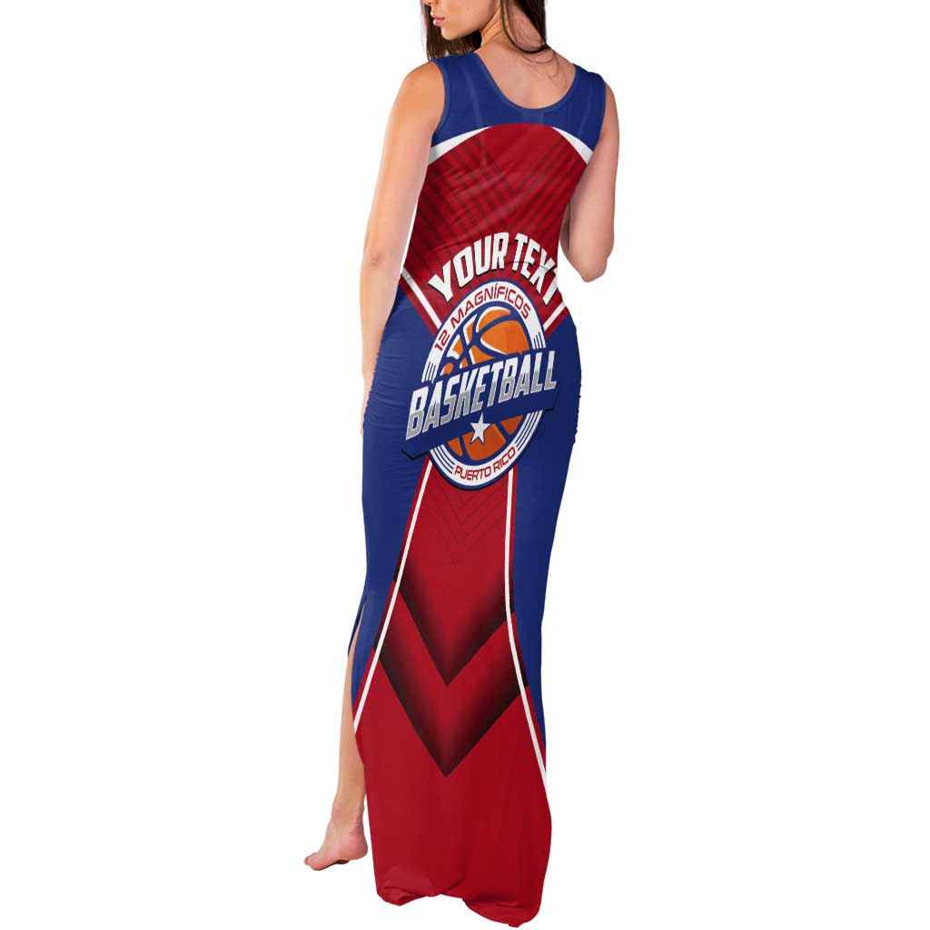 Personalized Puerto Rico Basketball Tank Maxi Dress Magnificos Go Champion