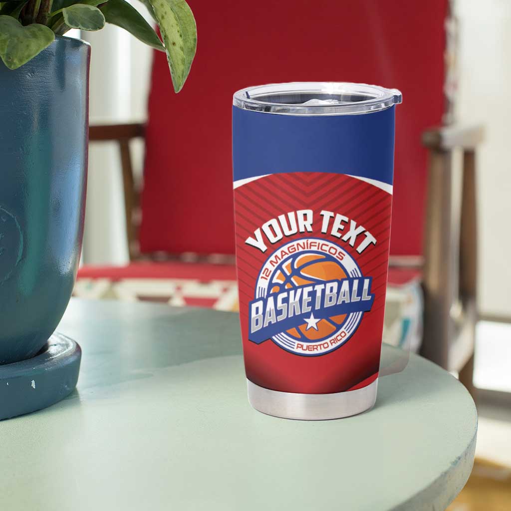 Personalized Puerto Rico Basketball Tumbler Cup Magnificos Go Champion