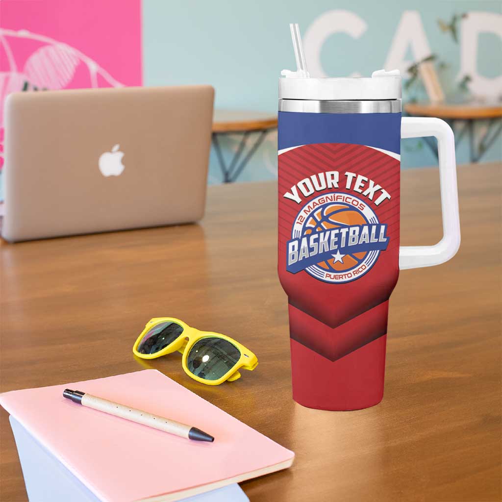 Personalized Puerto Rico Basketball Tumbler With Handle Magnificos Go Champion