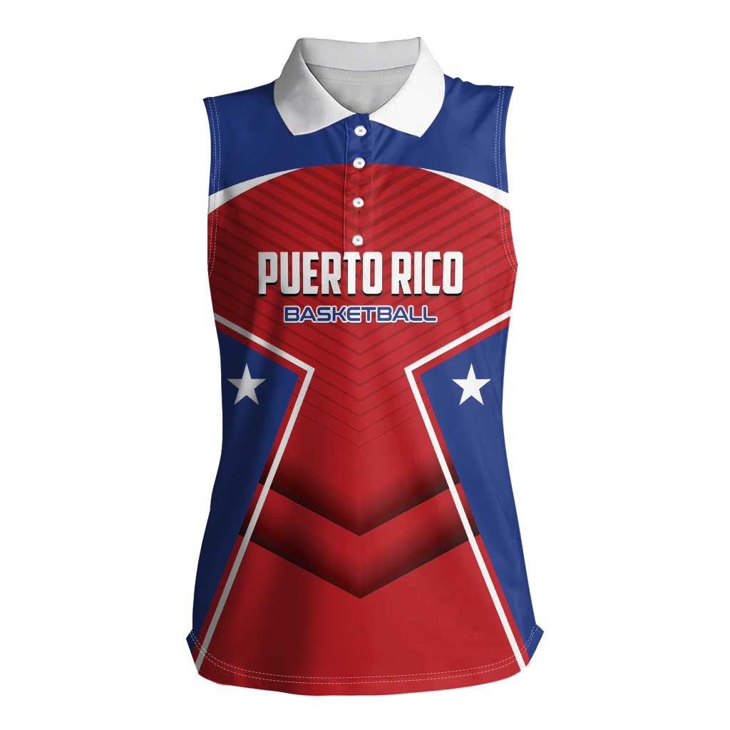 Personalized Puerto Rico Basketball Women Sleeveless Polo Shirt Magnificos Go Champion