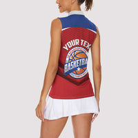 Personalized Puerto Rico Basketball Women Sleeveless Polo Shirt Magnificos Go Champion