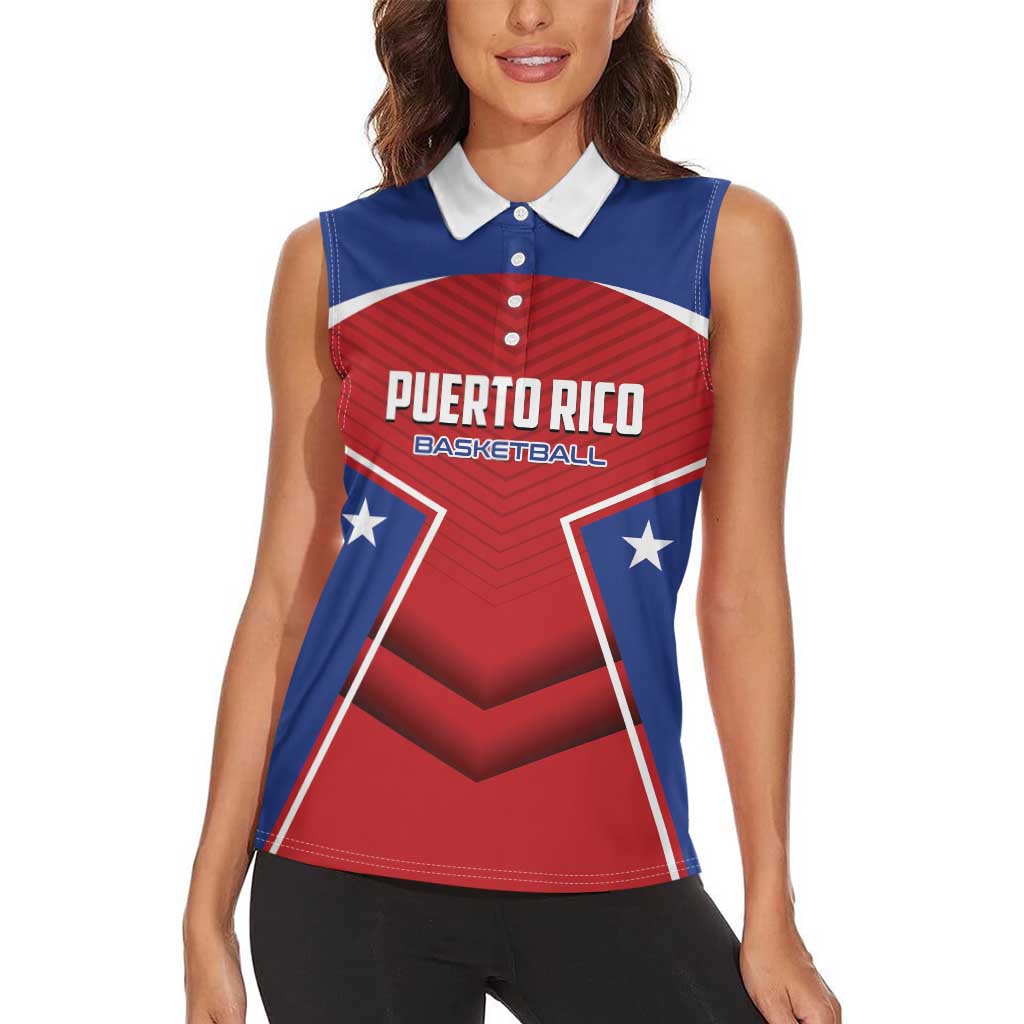 Personalized Puerto Rico Basketball Women Sleeveless Polo Shirt Magnificos Go Champion