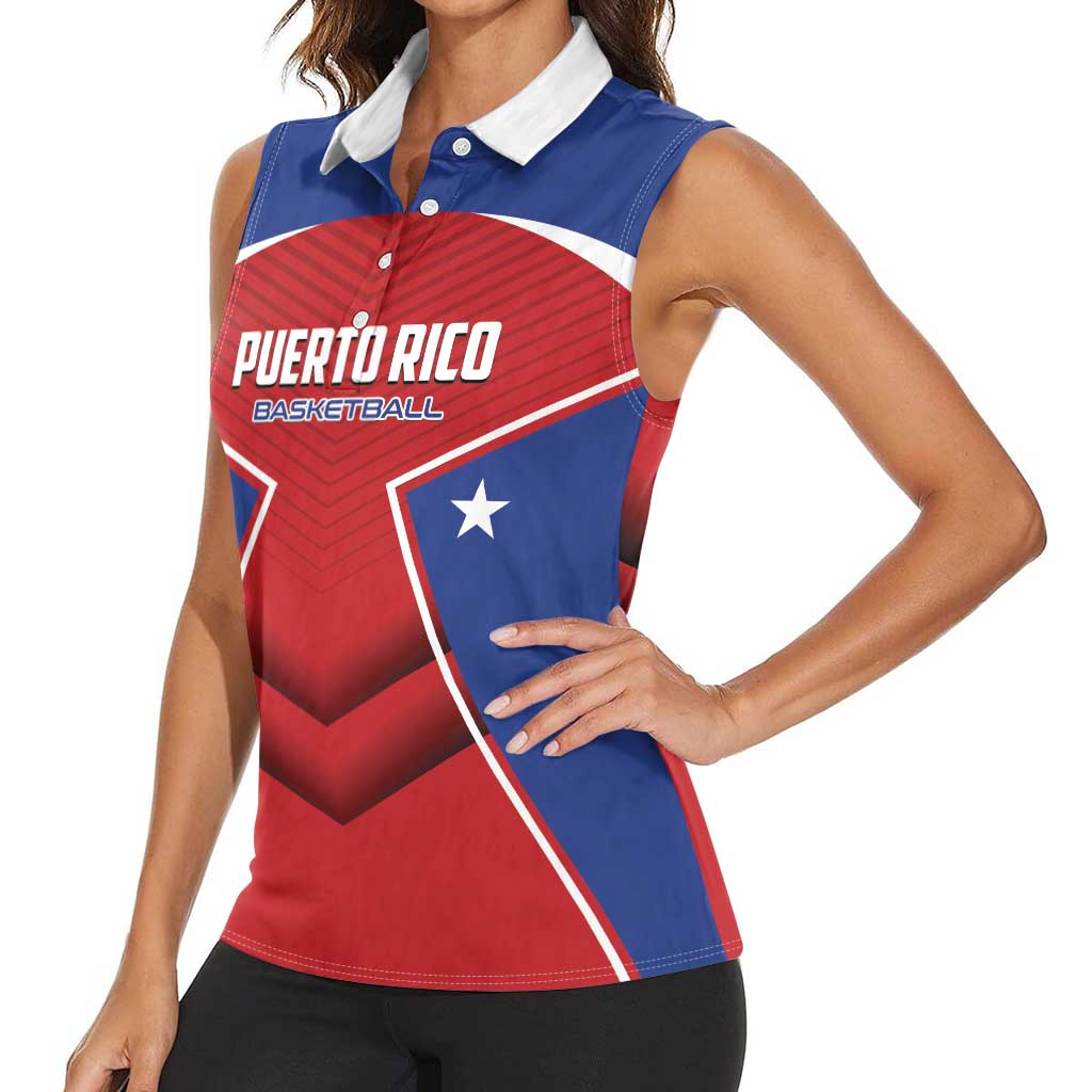 Personalized Puerto Rico Basketball Women Sleeveless Polo Shirt Magnificos Go Champion