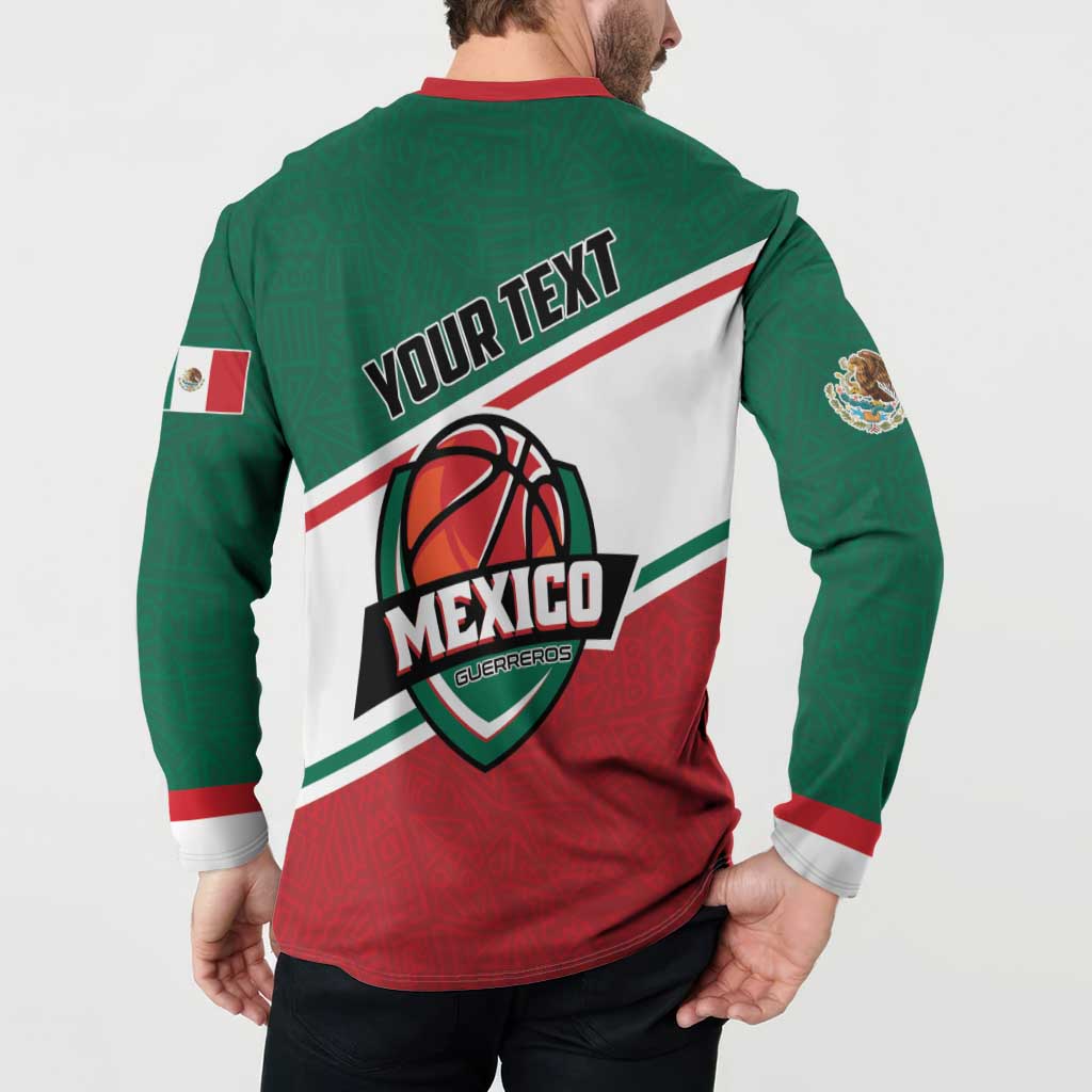 Personalized Mexico Basketball Button Sweatshirt Guerreros Go Champion